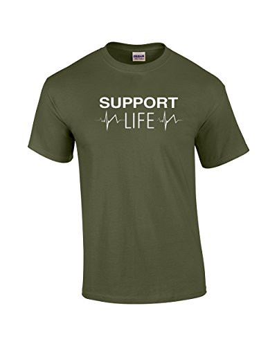 Support Life with Pulse Tracing Anti Abortion Tee Shirt Military Support Life with Pulse Tracing Anti Abortion Tee Shirt Military