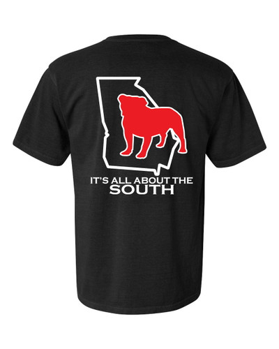 It's All About The South Georgia Football State Outline Short Sleeve Comfort Colors T-shirt