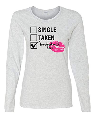 Involved with Beer Valentine's Day Women's Long Sleeve Shirt Ash