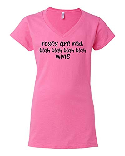 Roses are Red Valentine's Day Women's Vee Neck Shirt Azalea