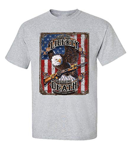Patriotic Give Me Liberty Adult Unisex Short Sleeve Tee Shirt Sports Grey Patriotic Give Me Liberty Adult Unisex Short Sleeve Tee Shirt Sports Grey