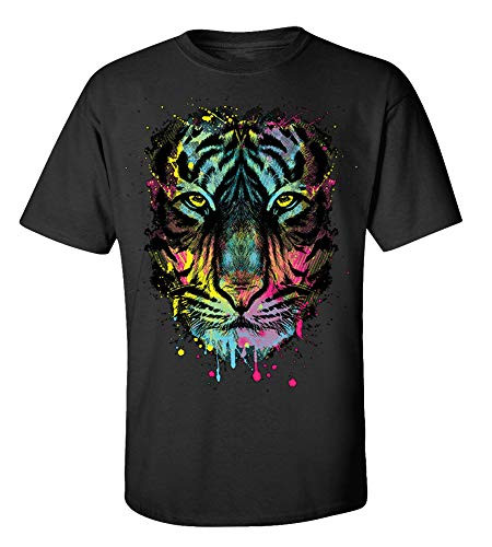 Dripping Tiger Adult Short Sleeve Tee Shirt Black Dripping Tiger Adult Short Sleeve Tee Shirt Black