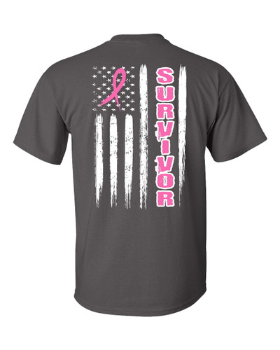 Breast Cancer Survivor American Flag Unisex Short Sleeve T-shirt Breast Cancer Survivor American Flag Unisex Short Sleeve T-shirt