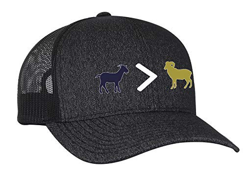 Patriots Goat is Greater Than Ram Trucker Mesh Snapback Hat Black Heather Black Mesh Patriots Goat is Greater Than Ram Trucker Mesh Snapback Hat Black Heather Black Mesh