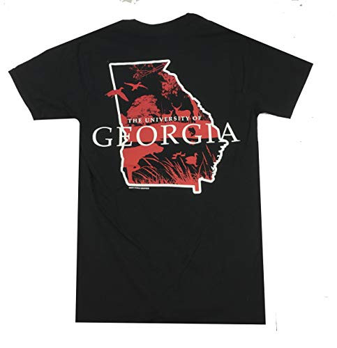 Collegiate UGA Bulldogs State Sportsman Adult Short Sleeve Tee Shirt Black