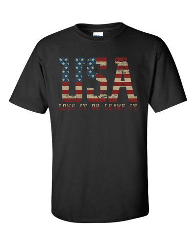 Patriot Pride Collection USA Flag Love It or Leave It Short Sleeve T-shirt Patriot Pride Collection USA Flag Love It or Leave It Short Sleeve T-shirt