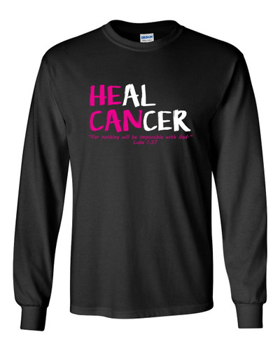Breast Cancer Awareness T-shirt Heal Cancer Pink Ribbon Long Sleeve Unisex Shirt Breast Cancer Awareness T-shirt Heal Cancer Pink Ribbon Long Sleeve Unisex Shirt