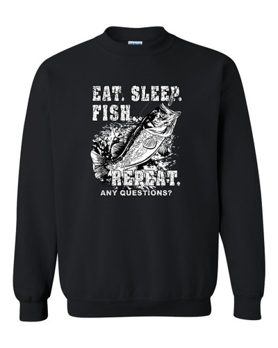 Fishing Eat Sleep Fish Unisex Adult Long Sleeve Crewneck Sweatshirt