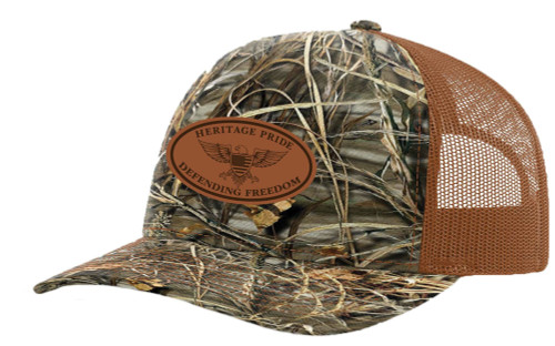 Heritage Pride Laser Engraved Leather Patch Patriot Pride Collection Collection Mesh Back Trucker Hat Heritage Pride Laser Engraved Leather Patch Patriot Pride Collection Collection Mesh Back Trucker Hat