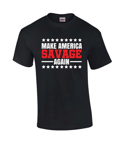 Make America Savage Again Political Humor Patriotic Men's Short Sleeve T-shirt