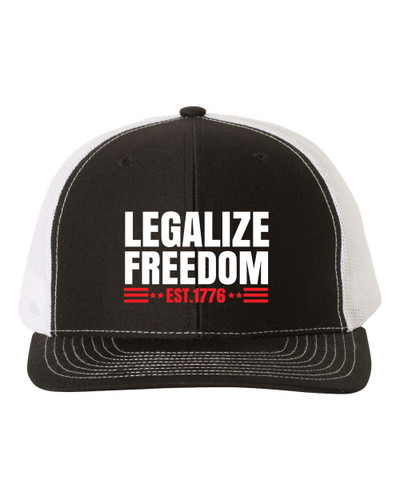 Heritage Pride Legalize Freedom Since 1776 Embroidered Mens Mesh Back Trucker Hat