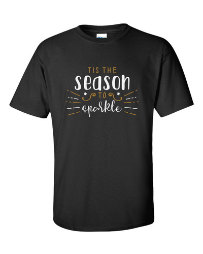 Tis the Season to Sparkle Happy New Year Festive Unisex Adult Short Sleeve T-shirt