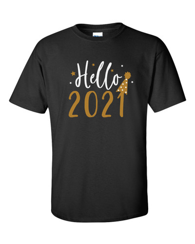 Happy New Year Hello 2021 Unisex Adult Short Sleeve T-shirt
