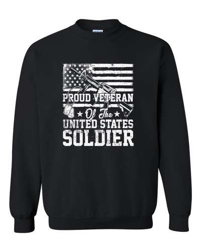 U.S Military Proud Veteran of the United States Soldier Unisex Crewneck Sweatshirt U.S Military Proud Veteran of the United States Soldier Unisex Crewneck Sweatshirt