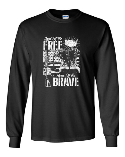 U.S Military Land of the Free Home of the Brave Unisex Long Sleeve T-shirt