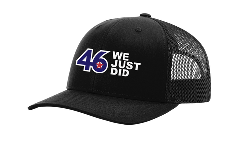 Biden Harris 2020 We Just Did 46 Joe Biden Kamala Harris Political Mesh Back Trucker Hat