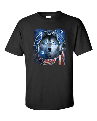 Trenz Shirt Company Wolf Dream Flag Unisex Short Sleeve T-shirt Trenz Shirt Company Wolf Dream Flag Unisex Short Sleeve T-shirt