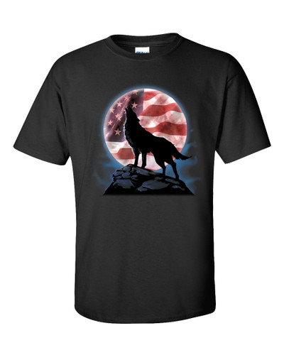 Trenz Shirt Company American Wolf Howl Unisex Short Sleeve T-shirt Trenz Shirt Company American Wolf Howl Unisex Short Sleeve T-shirt