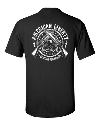 Trenz Shirt Company American Liberty Second Amendment Live Free 1776 Unisex Short Sleeve T-shirt