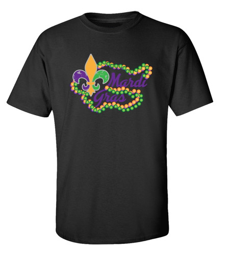 Trenz Shirt Company Mardi Gras Beads Unisex Short Sleeve T-shirt