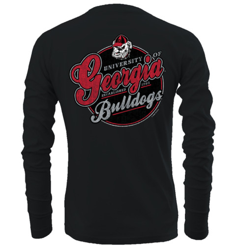 New World Graphics NCAA University of Georgia Antique Label Adult Unisex Long Sleeve T-Shirt