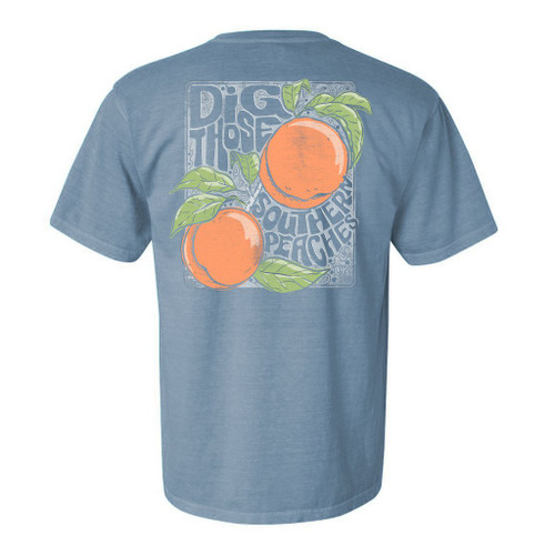MG Palmer Women's Cotton Dig Those Southern Peaches Short Sleeve T-shirt