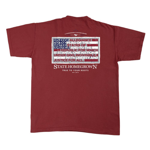 State Homegrown I Pledge Allegiance Pocket Tee Brick