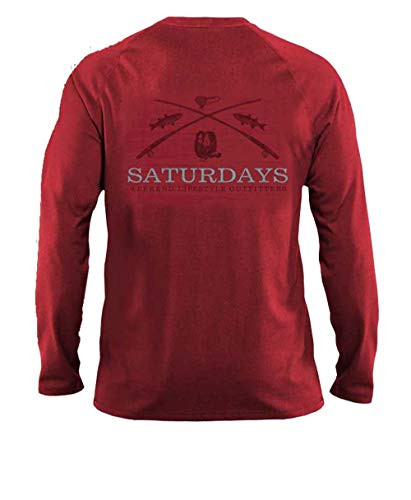 We Live For Saturdays On The Fly Long Sleeve Tee Crimson We Live For Saturdays On The Fly Long Sleeve Tee Crimson