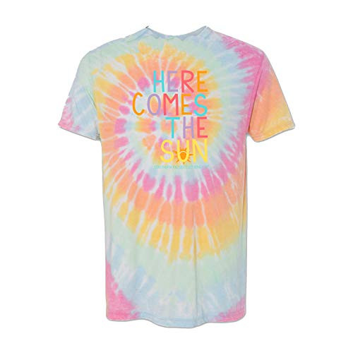 Southern Raised Here Comes The Sun Women's Short Sleeve Tee Shirt Festival Tiedye