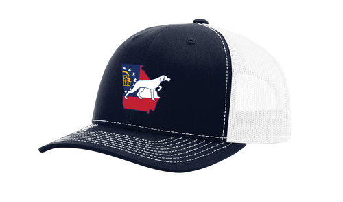 It's All About The South Georgia State Flag and Dog Mesh Back Trucker Hat