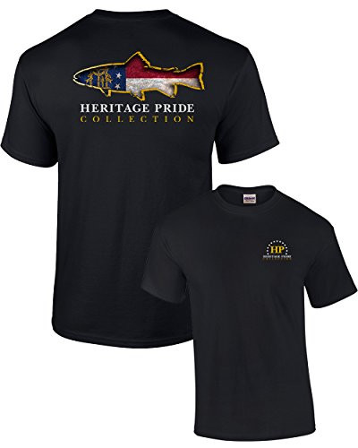 Heritage Pride Georgia Trout Patriotic Adult Tee Shirt Black Heritage Pride Georgia Trout Patriotic Adult Tee Shirt Black