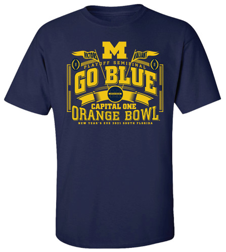New World Graphics NCAA University of Michigan Orange Bowl Playoff Adult Unisex Short Sleeve T-Shirt