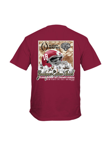 New World Graphics NCAA University of Alabama Crimson Cotton Bowl Playoff Adult Unisex Short Sleeve T-Shirt