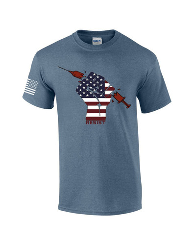 Resist American Flag Fist Will Not Comply Men's Short Sleeve T-shirt Graphic Tee