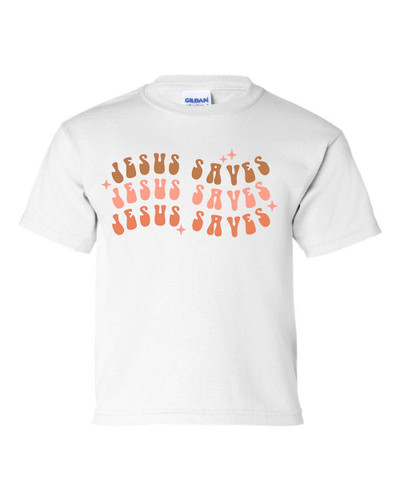 Jesus Saves Retro Youth Kids Christian T-shirt Graphic Tee Jesus Saves Retro Youth Kids Christian T-shirt Graphic Tee