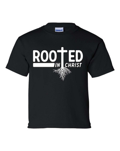Rooted In Christ Youth Kids Christian T-shirt Graphic Tee Rooted In Christ Youth Kids Christian T-shirt Graphic Tee