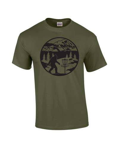 Bigfoot Playing Disk Golf Funny Mens Short Sleeve T-shirt Graphic Tee Bigfoot Playing Disk Golf Funny Mens Short Sleeve T-shirt Graphic Tee