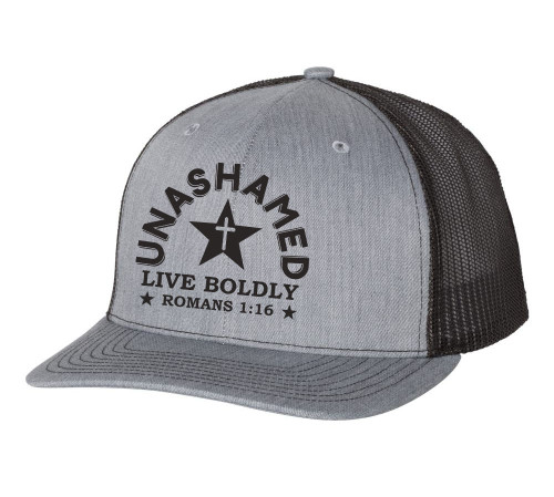 Christian Unashamed Live Boldly Romans 1:16 Mens Embroidered Mesh Back Trucker Hat