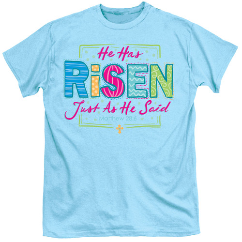 Itsa Girl Thing He Has Risen Matthew 28:6 Christian Adult Womens Short Sleeve T-Shirt