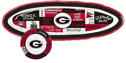 Magnolia Lane Georgia College Football Bulldogs Melamine C/D Set Magnolia Lane Georgia College Football Bulldogs Melamine C/D Set