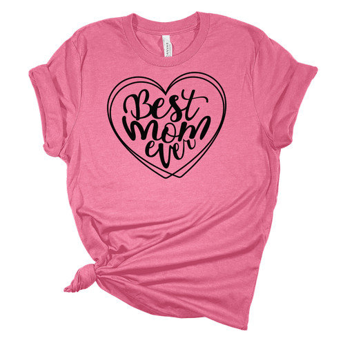 Best Mom Ever Heart Mother's Day Women's Short Sleeve T-shirt Graphic Tee