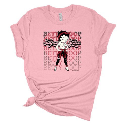 Womens Sugar Spice Betty Boop Short Sleeve T-shirt Graphic Tee