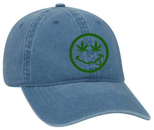 Weed Happy Face Pot Marijuana Cannabis Unisex Twill Dad Hat Adjustable Baseball Cap