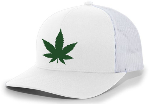 Weed Pot Leaf Marijuana Cannabis Men's Mesh Back Trucker Hat Baseball Cap