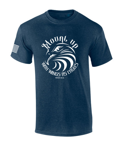 Mens Christian Mount Up Like Eagles Isaiah 40:31 Short Sleeve T-shirt Graphic Tee Mens Christian Mount Up Like Eagles Isaiah 40:31 Short Sleeve T-shirt Graphic Tee