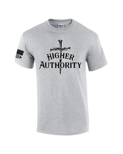Mens Christian Higher Authority Cross Nails Jesus Short Sleeve T-shirt Graphic Tee Mens Christian Higher Authority Cross Nails Jesus Short Sleeve T-shirt Graphic Tee