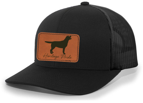 Heritage Pride Canine Collection Labrador Retriever Duck Hunting Dog Mens Engraved Leather Patch Mesh Back Trucker Hat Heritage Pride Canine Collection Labrador Retriever Duck Hunting Dog Mens Engraved Leather Patch Mesh Back Trucker Hat
