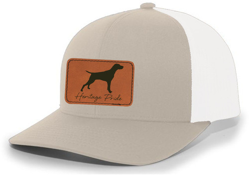 Heritage Pride Canine Collection German Pointer Bird Dog Mens Hunting Engraved Leather Patch Mesh Back Trucker Hat Heritage Pride Canine Collection German Pointer Bird Dog Mens Hunting Engraved Leather Patch Mesh Back Trucker Hat