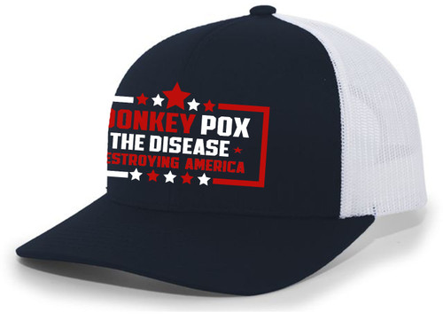 Donkey Pox The Real Issue In America Funny Mens Embroidered Mesh Back Trucker Hat