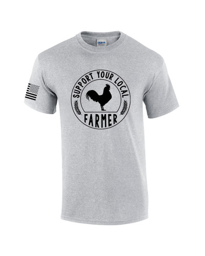 Mens Support Your Local Farmers Chicken Agriculture Food Farm to Table Short Sleeve T-shirt Graphic Tee